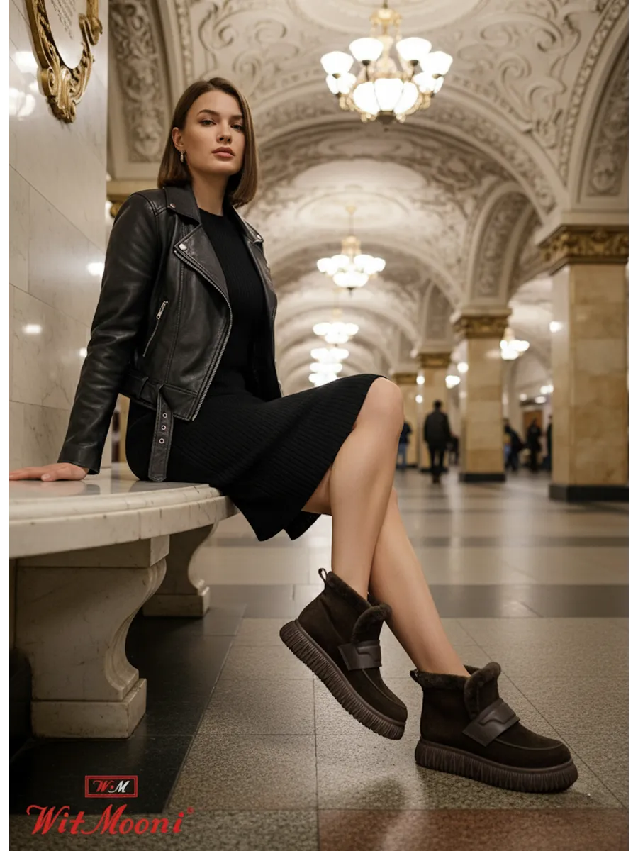 Зимние лоферы на натуральном меху